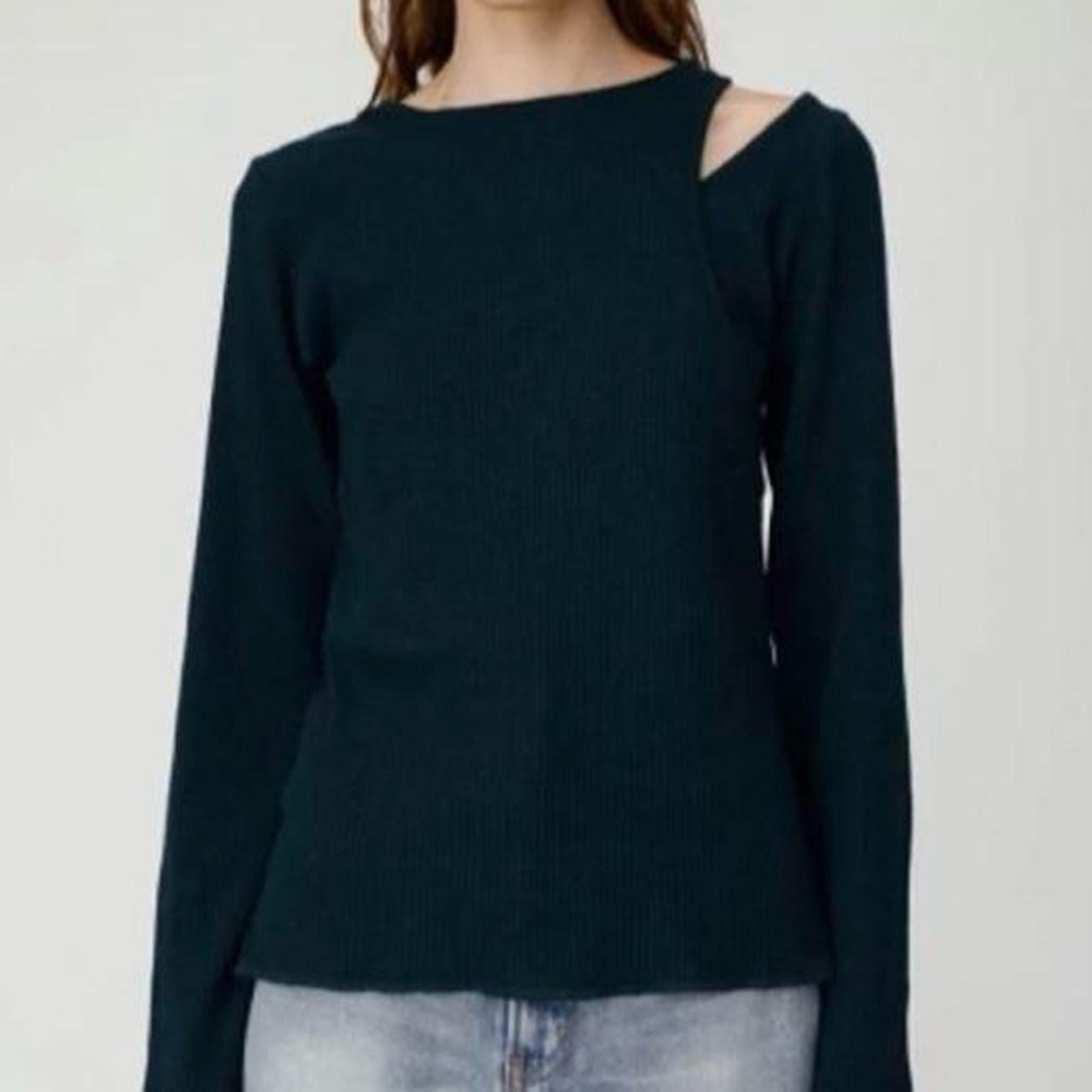 Elegant Black Cut-Out Sweater